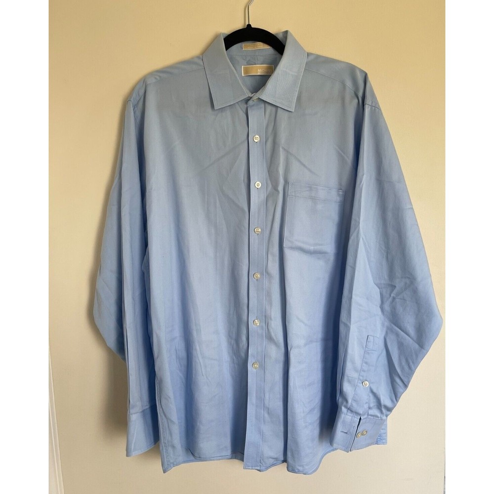 Michael by Michael Kors Mens Blue Regular Fit Long Sleeve Button Up 17.5 34/35 - Picture 4 of 5